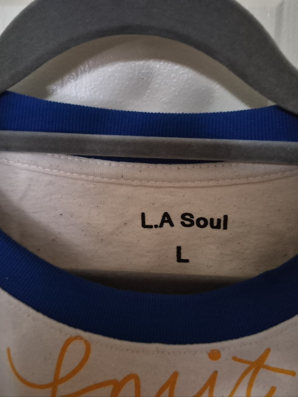 L.A. Soul White Graphic Tee with Royal Blue Trim - Picture 2 of 2